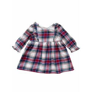 Gap Holiday Plaid Flannel Ruffle Dress Size 12-18m
